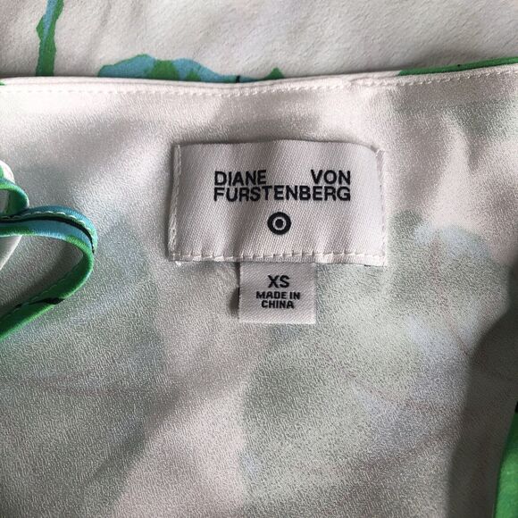 Women's Geranium Leaf Short Satin Slip Dress - DVF Diane Von Furstenberg XS NEW - Picture 7 of 8